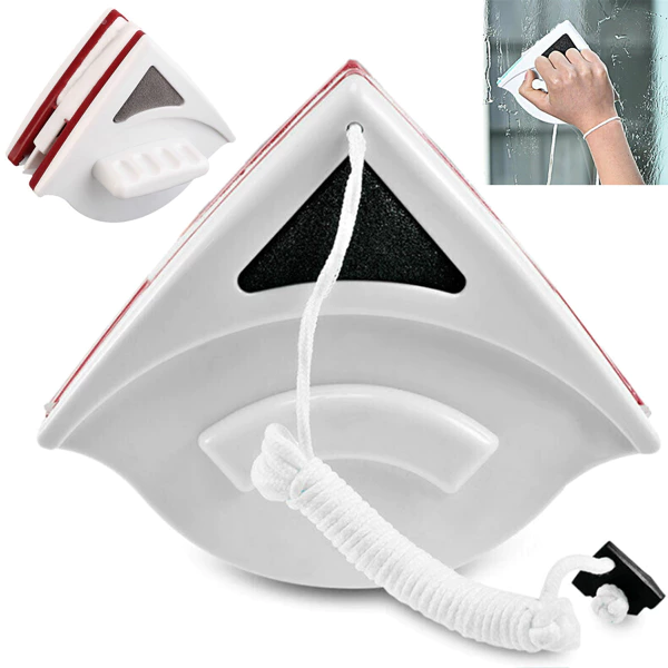 Nettoyeur de vitres double face avec raclette