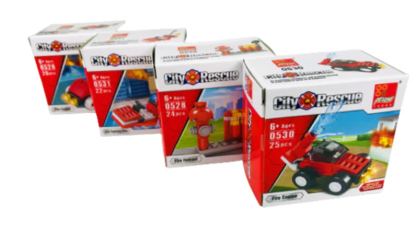 Blocs de construction pompiers – 7 x 7 x 4,5 cm