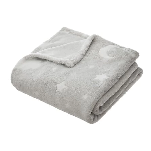 Plaid phosphorescent gris 125 x 150 cm
