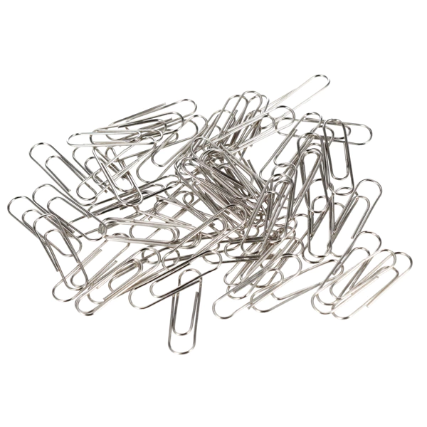 [563702 ZEN35] Silver paper clips, 80 pieces, office case