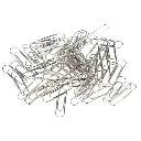 [563702 ZEN35] Trombones argentés, 80 pièces, étui de bureau