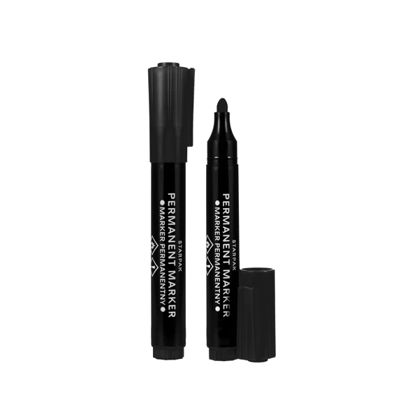 Black round permanent marker, Starpak