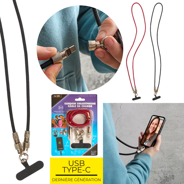 2-in-1 USB-C to USB-C Charger Phone Cord