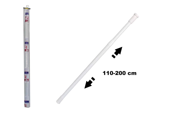 Telescopic metal shower curtain rod 110-200 cm