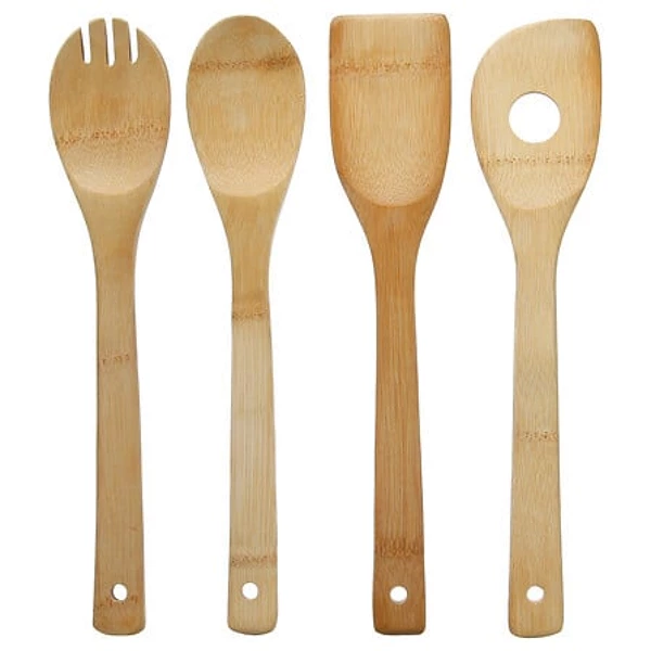 Bamboo utensils x4 Wood
