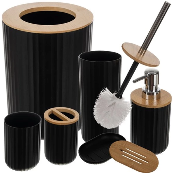 Bathroom accessory set - black
