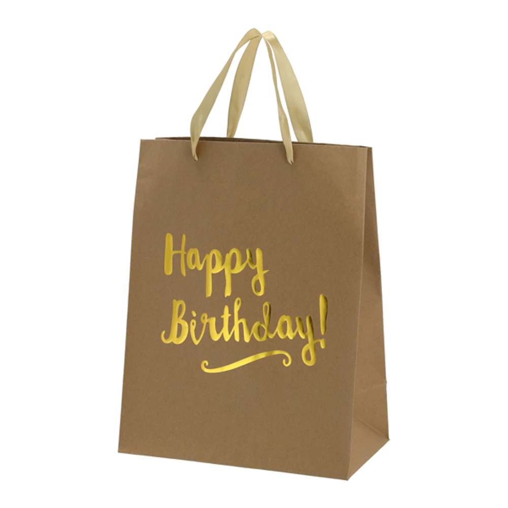 Sac gift and paper kraft Happy Birthday