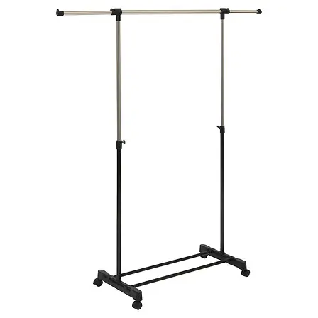 [116531 ZEN35] Simple metal effect clothes rack / extendable tray