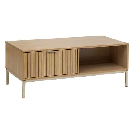 [193591 ZEN35] Tasso 1-drawer coffee table, beige