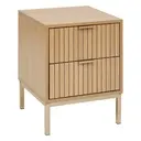 [193590 ZEN35] Tasso 2-drawer bedside table, beige