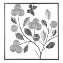 [148278A ZEN35] Déco murale métal Fiore 50x50 cm, gris