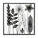 [169390 ZEN35] Deco murale métal feuille Ella 40x40 cm, noir