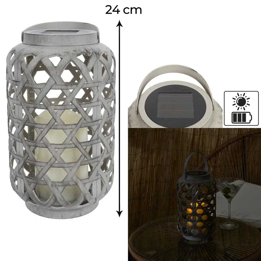 Lampe extérieure solaire effet bougie