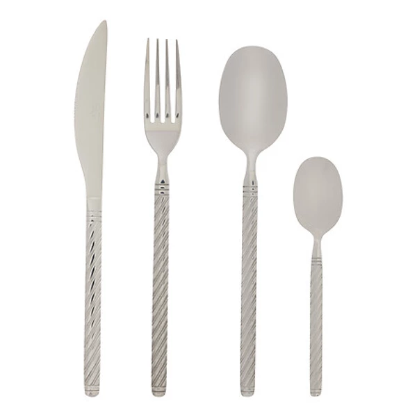 [203406 ZEN35] Spiral cutlery 24pcs, silver