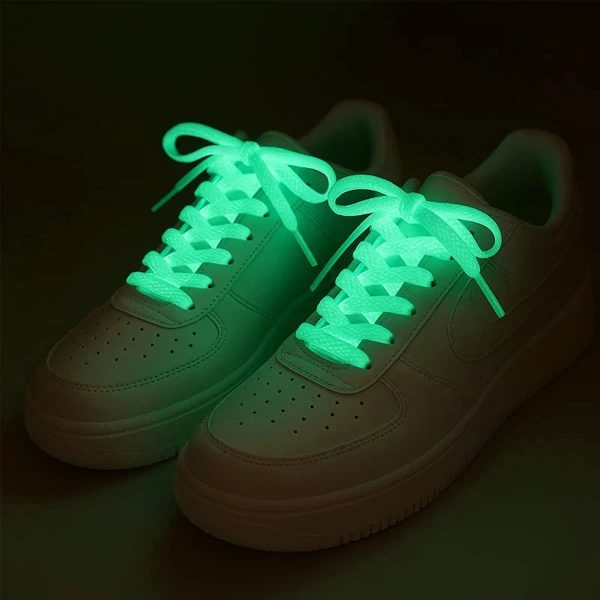 Lacets phosphorescents pour chaussures Albastre Bleu