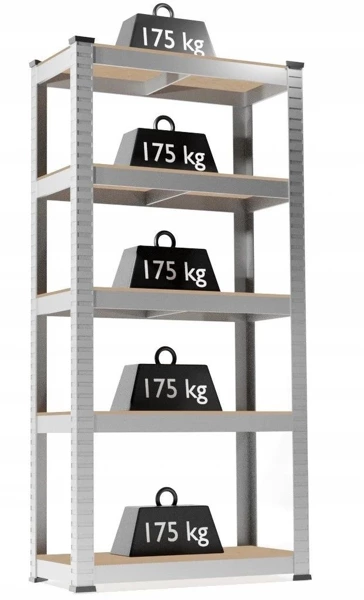 [R1809030 ZEN41] Metal shelf, 5 levels, 180*90*30cm high load