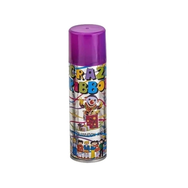 Crazy Ribbon spray à confettis pour les fêtes, Mauve