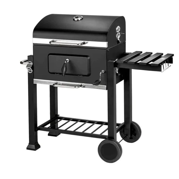 Barbecue au charbon de bois, couvercle rabattable