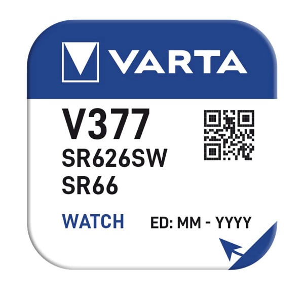 Pile de montre Varta V377 / SR66, diamètre 6,8 mm