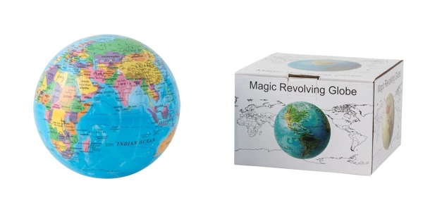 [3128 ZEN42] Rotating terrestrial globe on small stand, Ø 14 cm