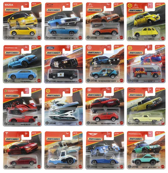 Matchbox car on self-service card