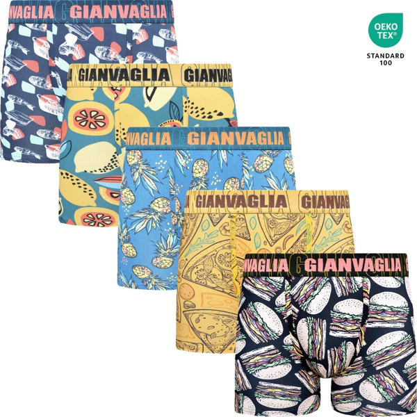 [M 5079] 5 Pack Men's Cotton Boxers GVG-5079 (M)