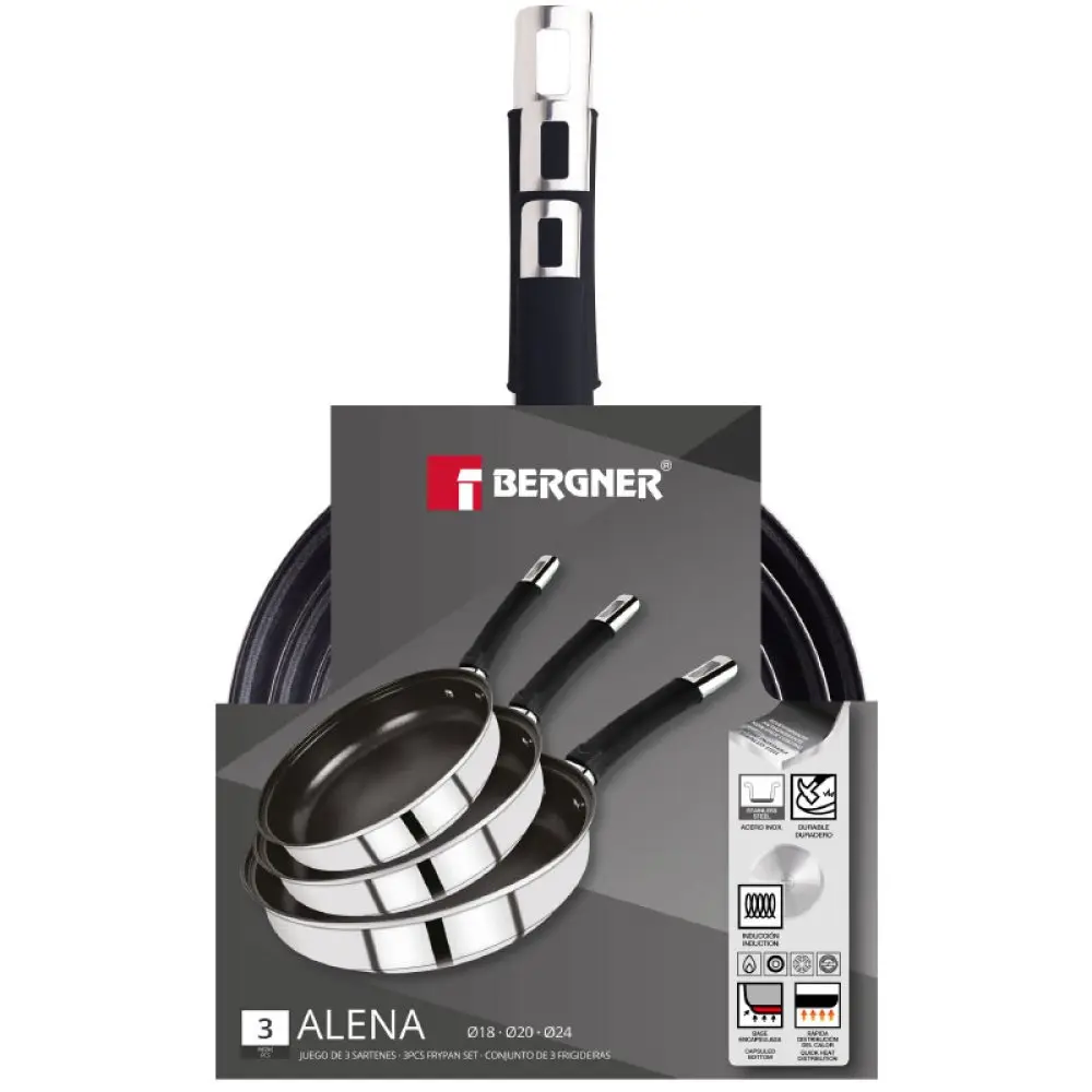 Bergner Alena Frying Pan Set – 3 Piece