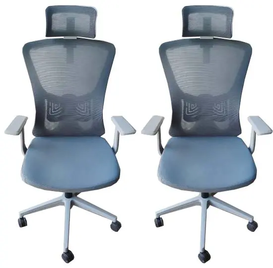 PROMO - LOT DE 2 Chaises de Bureau Gris
