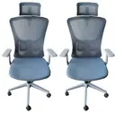 PROMO - LOT DE 2 Chaises de Bureau Gris