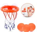Suction cup basketball hoop and its 3 balls.