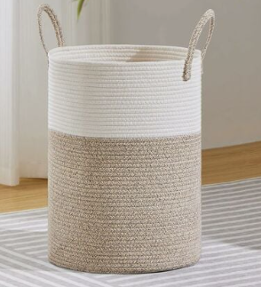Creme and beige storage basket