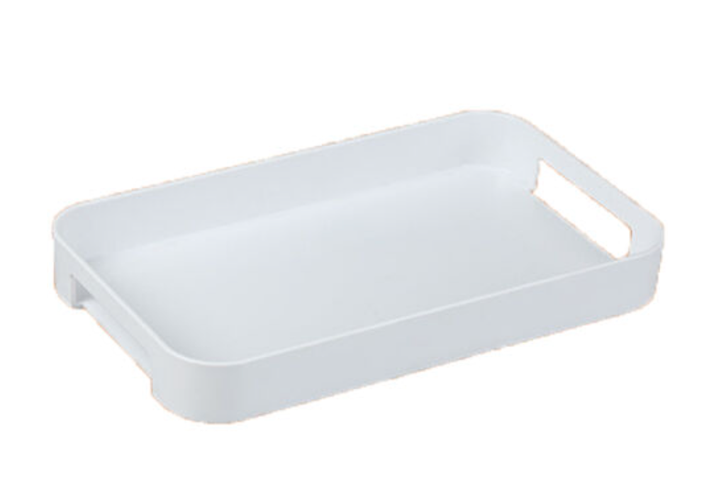 Petit plateau en plastique blanc, 32L x 19,4l x 4,2H cm