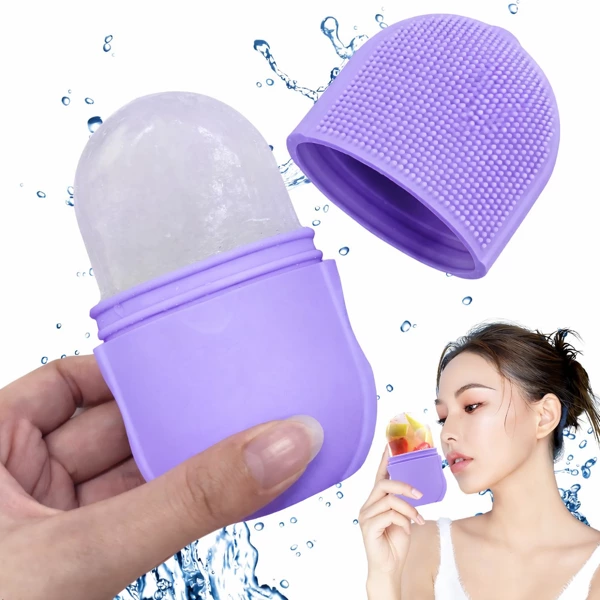Rouleau de massage facial en silicone glacé