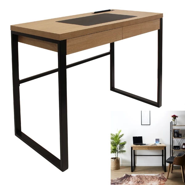 Bureau en bois et métal