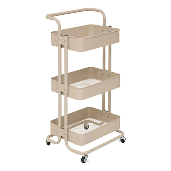 3-tier beige trolley