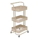 [190099A ZEN49] 3-tier beige trolley