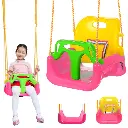 [01529_R ZEN49] Balançoire de jardin 3 en 1 pour enfants avec dossier
