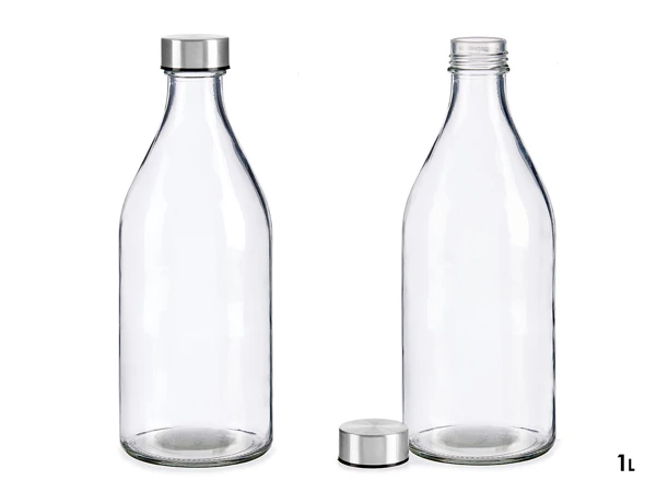 Bouteille verre avec bouchon acier 1PCS