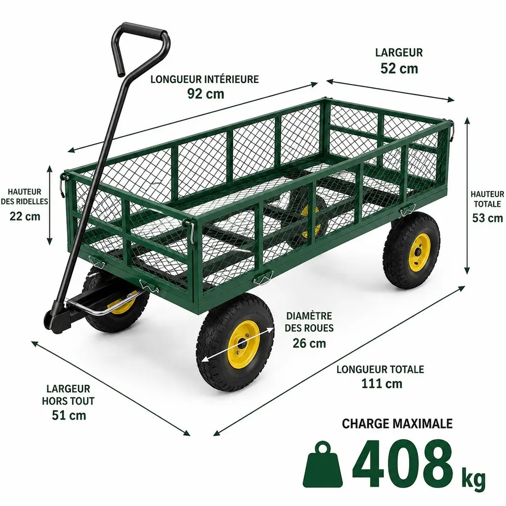 3-in-1 Garden Cart Heavy Duty 408 kg