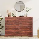 [PTH-33C46APJU4] Commode Contemporaine 6 Tiroirs Grain Wood