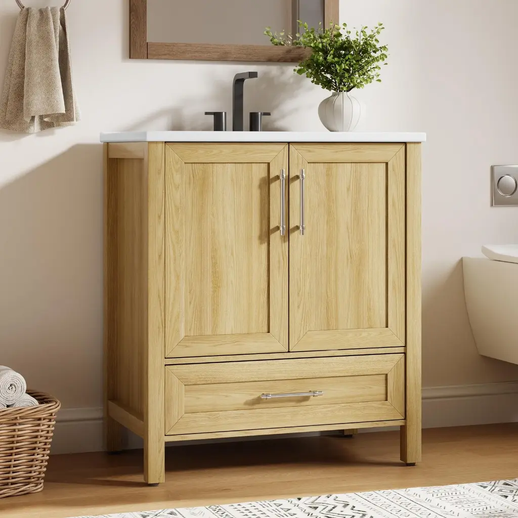 Light wood Bathroom Sink Unit