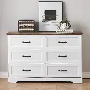 [PHO_OWDESLN3] 6 Drawer Chest White + Wood
