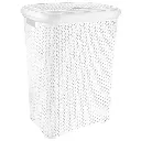 Plastic laundry basket, white, 55 l