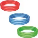 [51024] (51024) Piscine pataugeoire gonflable ronde 3 boudins 102 x 25 cm, 3 couleurs assorties 