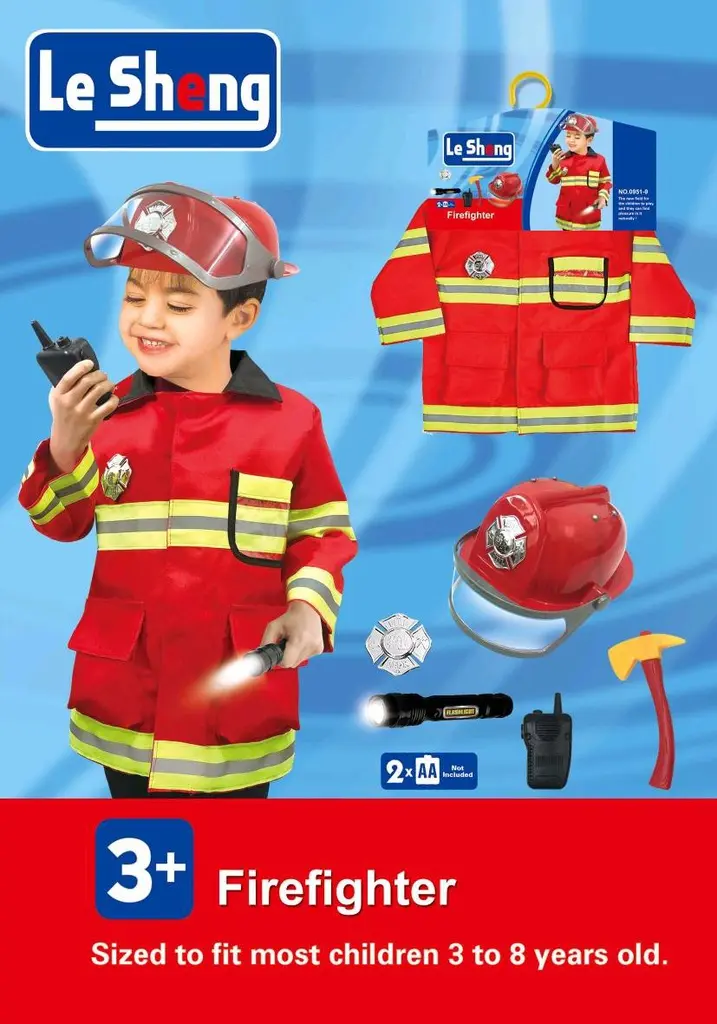 [0951-9] Firefighter costume 3-8 years old