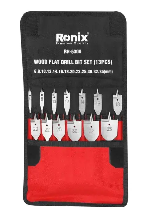 RONIX Wood Flat Drill Bit Set (13 Pieces) RH-5300