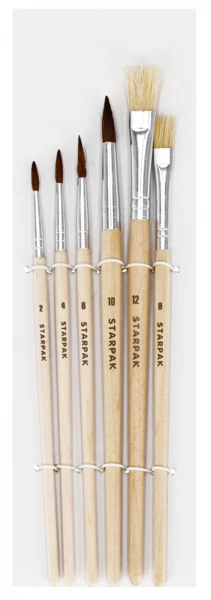 School and artistic brushes set of 6