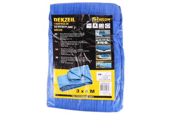 Blue tarpaulin 3 x 4 meters
