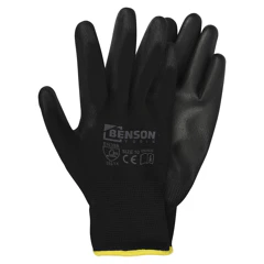 Black PU palm work gloves size 10