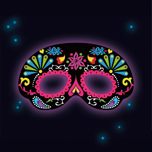 Luminous mask in colored plastic 19 x 11 cm